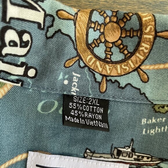 Vintage David Carey Arcadia Maine Short Sleeve Button Casual Shirt Mens 2XL (VV) - Picture 5 of 10